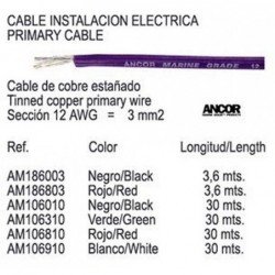 CABLE MARINO NEGRO S-3 3.6M