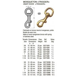 MOSQUETON BRONCE GIRAT. 110MM.