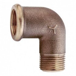 CODO MACHO/HEMBRA BRONCE 3/8"