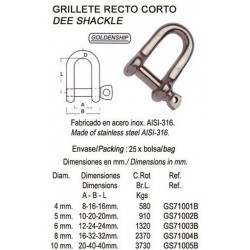 GRILLETE RECTO CORTO 0 5 MM...