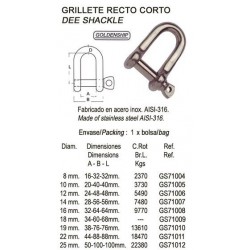 GRILLETE RECTO CORTO 0 16MM