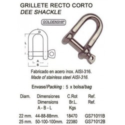 GRILLETE RECTO CORTO 0 22...