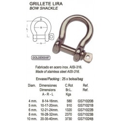 GRILLETE LIRA 0 5 MM (PACK 25)