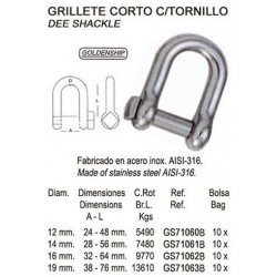 GRILLETE CORTO C/TORNILLO...