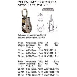 POLEA SIMPLE GIRATORIA 8 MM...