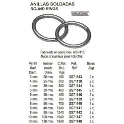 ANILLA INOX SOLDADA 8X40...