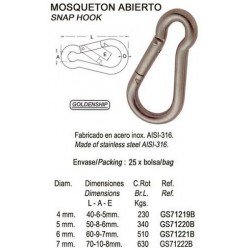 MOSQUETON ABIERTO 5X50MM...