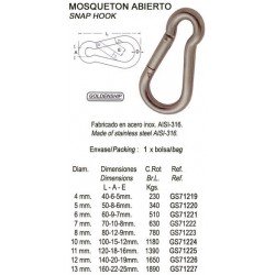 MOSQUETON ABIERTO 6X60MM