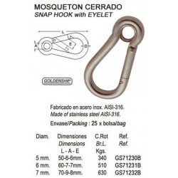 MOSQUETON CERRADO 5X50...