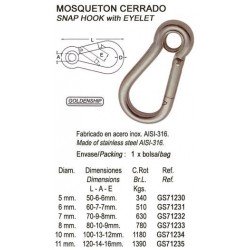 MOSQUETON CERRADO 6X60