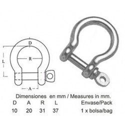 GRILLETE GALV. LIRA 10 MM.