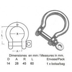 GRILLETE GALV. LIRA 14 MM.