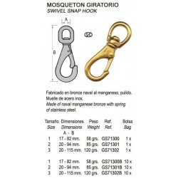 MOSQUETON BRONCE GIRAT. 94MM.