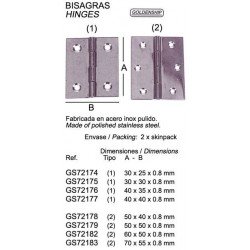 BISAGRA INOX 0,6MM 30X30 MM...