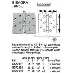 BISAGRA INOX 126X127