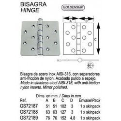 BISAGRA INOX 152X152
