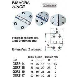BISAGRA INOX OVAL 67X48...