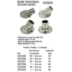 BASE REDONDA 60Âº 7/8" 22MM