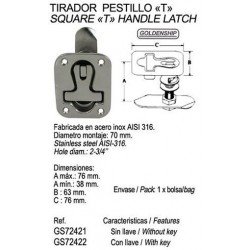 TIRADOR INOX "T" CUAD....