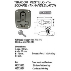 TIRADOR INOX "T" C/LLAVE 79X96