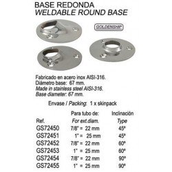 BASE REDONDA SOLD. 45Âº 1"