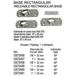 BASE RECTANG. SOLD. 60Âº 1"